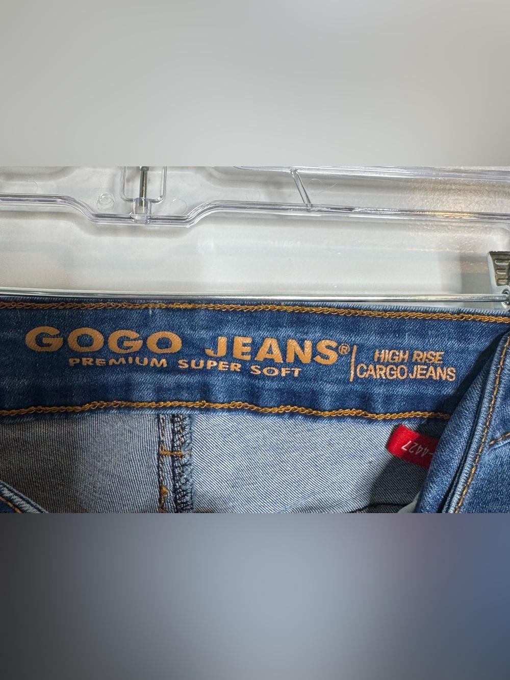 GOGO Women's Dark Blue Cargo Skinny Jeans size 8 stretch cotton blend - Picture 4 of 6